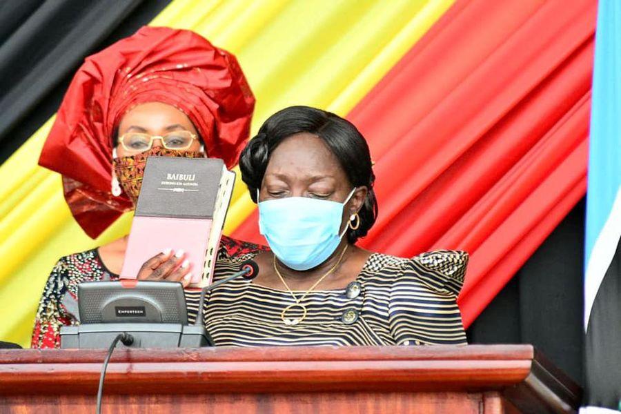 Former Speaker Rebecca Kadaga has sworn in today